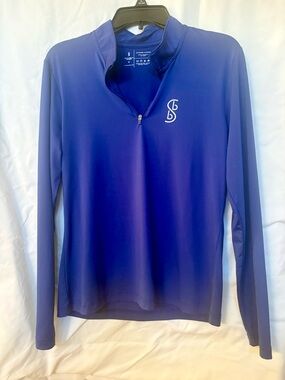 Bella Bella sport royal Blue Quarter-Zip Performance Top with White Logo